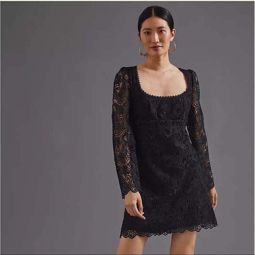 NWT Anthropologie Maeve Embroidered Lace Mini Dress